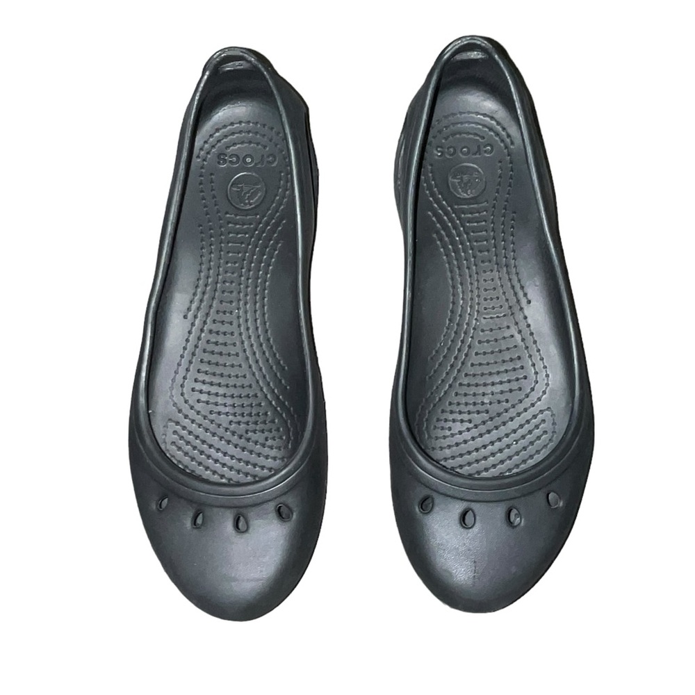 Crocs Malindi Black Cut Out Flats Size 7 M